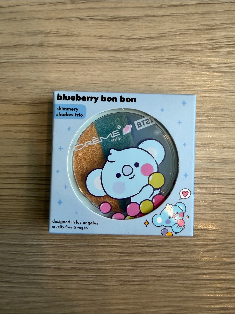 The Crème Shop x BT21 Koya Blueberry Bon Bon Shimmery Shadow Trio